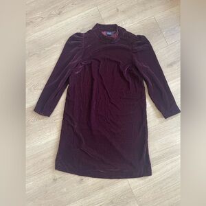 Burgundy Velvet Dress